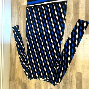 Michael Kors Blue and Black Long Sleeve Dress
